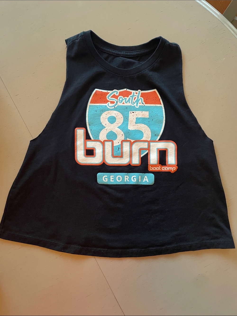 Burn Boot Camp Bootcamp Black Graphic Tank Top medium
